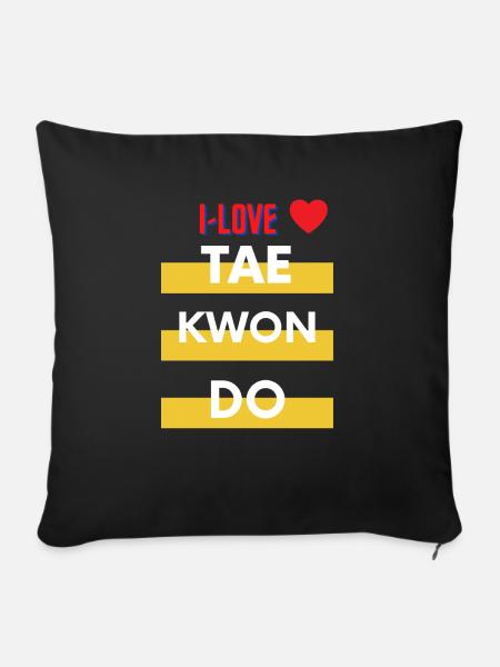 I love Tkd - Sofakissenbezug 45 x 45 cm - Schwarz