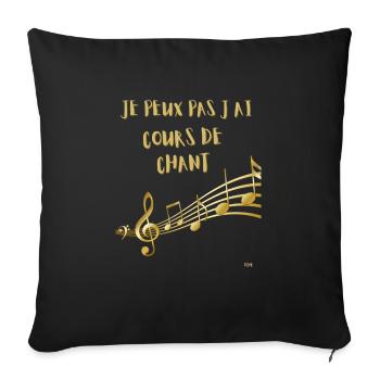 J'ai cours de chant - Housse de coussin décorative 45 x 45 cm - noir - Devant