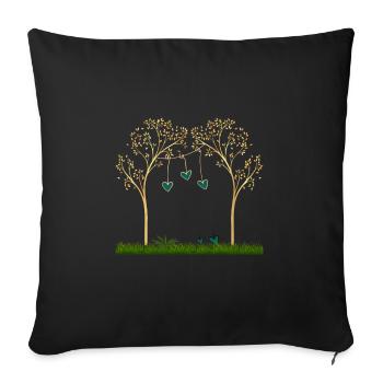 Tree of Love - Sofa pillowcase 17,3'' x 17,3'' (45 x 45 cm) - black - Front