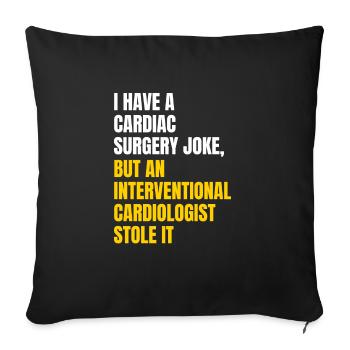 Cardiac surgery joke - Sofa pillowcase 17,3'' x 17,3'' (45 x 45 cm) - black - Front