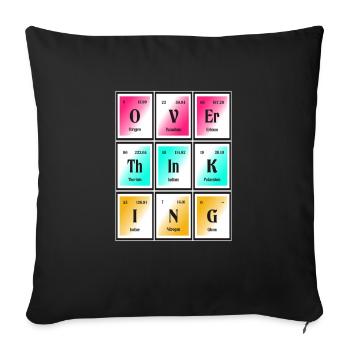 Trop réfléchir | Tableau périodique des éléments - Housse de coussin décorative 45 x 45 cm - noir - Devant