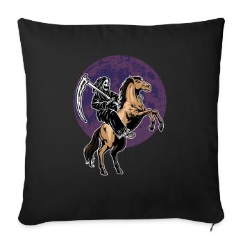 Halloween skeleton on horse - Sofa pillowcase 17,3'' x 17,3'' (45 x 45 cm) - black - Front