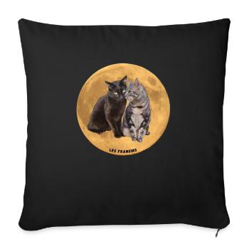 Les frangins fond planète 1 - Housse de coussin décorative 45 x 45 cm - noir - Devant
