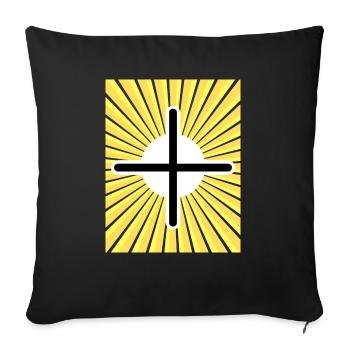 Croix d’or - Housse de coussin décorative 45 x 45 cm - noir - Devant