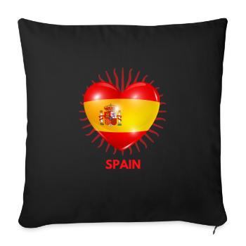 WM Quatar I Love Spain Pattern - Sofa pillowcase 17,3'' x 17,3'' (45 x 45 cm) - black - Front
