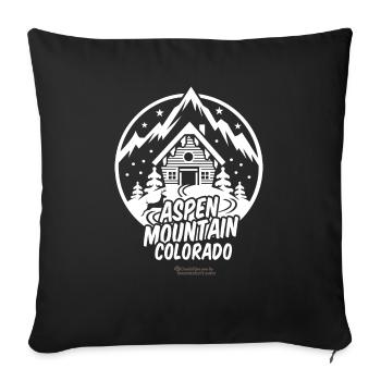 Aspen Mountain Ski Resort - Sofa pillowcase 17,3'' x 17,3'' (45 x 45 cm) - black - Front