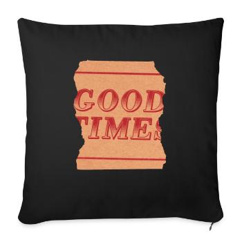 Bon moment - Housse de coussin décorative 45 x 45 cm - noir - Devant