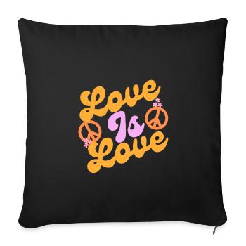 Love is Love - Sofa pillowcase 17,3'' x 17,3'' (45 x 45 cm) - black - Front