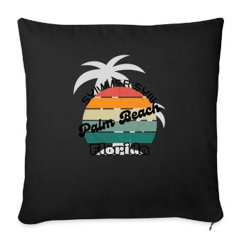 Palm Beach Florida - Sofa pillowcase 17,3'' x 17,3'' (45 x 45 cm) - black - Front