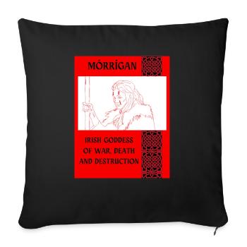 MÓRRÍGAN, IRISH GODDESS OF WAR. - Sofa pillowcase 17,3'' x 17,3'' (45 x 45 cm) - black - Front