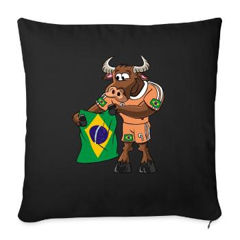 Brazilian Fan Taurus - Sofa pillowcase 17,3'' x 17,3'' (45 x 45 cm) - black - Front