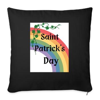 Saint Patrick's Day with rainbow - Sofa pillowcase 17,3'' x 17,3'' (45 x 45 cm) - black - Front