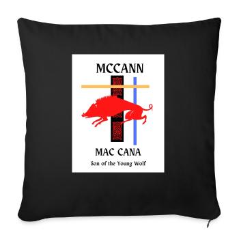 Nom de famille McCann - Housse de coussin décorative 45 x 45 cm - noir - Devant