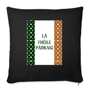 Saint Patrick's Day - Sofa pillowcase 17,3'' x 17,3'' (45 x 45 cm) - black - Front