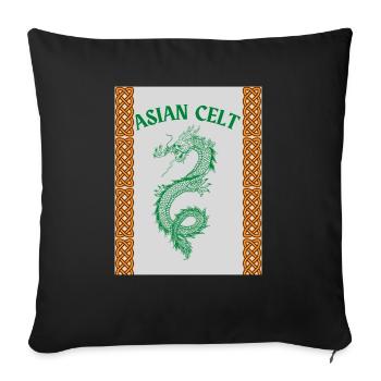 Celte asiatique - Housse de coussin décorative 45 x 45 cm - noir - Devant