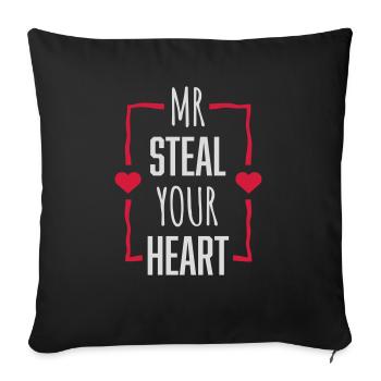 mr steal your heart - Sofa pillowcase 17,3'' x 17,3'' (45 x 45 cm) - black - Front