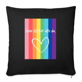 Liebe ist für alle da. - Sofakissenbezug 45 x 45 cm - Schwarz - Vorne