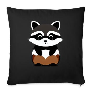 Ratons laveurs Mignon Dessin animé Raton laveur 12 - Housse de coussin décorative 45 x 45 cm - noir - Devant