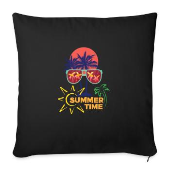 Summer Time - Sofa pillowcase 17,3'' x 17,3'' (45 x 45 cm) - black - Front