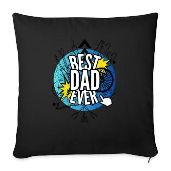 best dad ever - Housse de coussin décorative 45 x 45 cm - noir - Devant