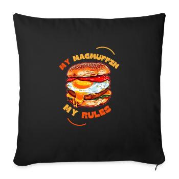 Mon McMuffin Mes règles - Housse de coussin décorative 45 x 45 cm - noir - Devant