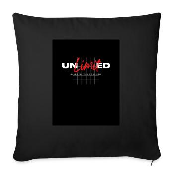 Unlimited lettering, modern - Sofa pillowcase 17,3'' x 17,3'' (45 x 45 cm) - black - Front