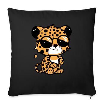 Zoolto le léopard - Housse de coussin décorative 45 x 45 cm - noir - Devant