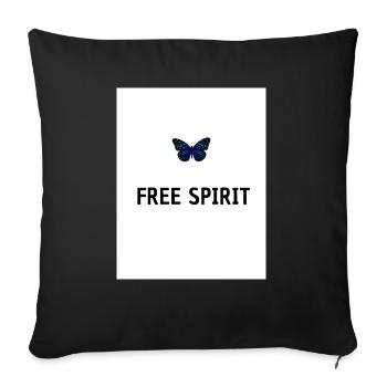 Blue Modern Butterfly Quote T shirt - Housse de coussin décorative 45 x 45 cm - noir - Devant