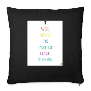 it will never be perfect make it work - Housse de coussin décorative 45 x 45 cm - noir - Devant