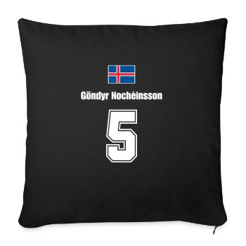 Island Trikot Nr.5 - Sofakissenbezug 45 x 45 cm - Schwarz - Vorne