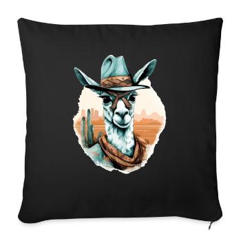 Noki the Lama - Sofa pillowcase 17,3'' x 17,3'' (45 x 45 cm) - black - Front