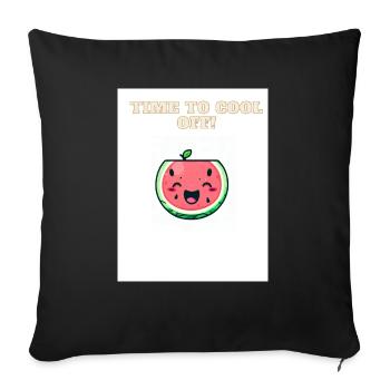 Kawaii watermelon - Sofa pillowcase 17,3'' x 17,3'' (45 x 45 cm) - black - Front
