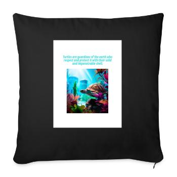 Traum-Schildkröten - Sofakissenbezug 45 x 45 cm - Schwarz - Vorne
