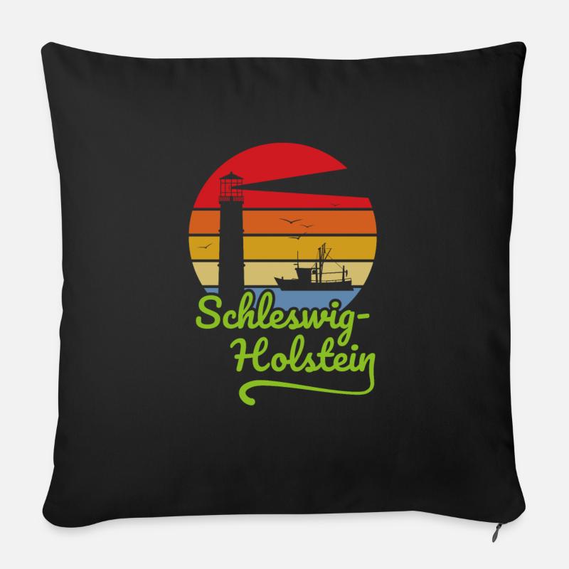 Schleswig-Holstein - Housse de coussin décorative 45 x 45 cm - noir
