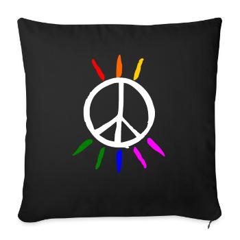 Peace - Sofa pillowcase 17,3'' x 17,3'' (45 x 45 cm) - black - Front
