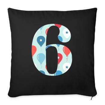 6th anniversary balloon - Sofa pillowcase 17,3'' x 17,3'' (45 x 45 cm) - black - Front