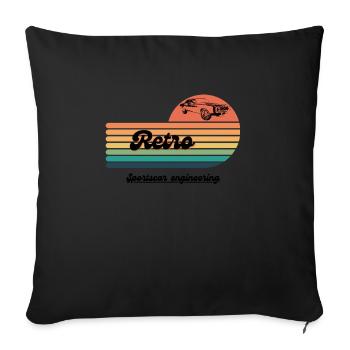 Retro CarT-shrit. Sunset. Oldchool. Tuning/ car - Sofakissenbezug 45 x 45 cm - Schwarz - Vorne