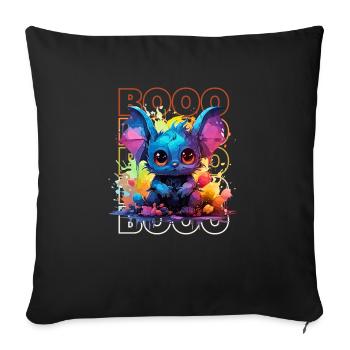 Chibi Flap & Booo! Playful Bat Tee! - Sofa pillowcase 17,3'' x 17,3'' (45 x 45 cm) - black - Front
