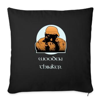 Wooden Thinker - Sofa pillowcase 17,3'' x 17,3'' (45 x 45 cm) - black - Front