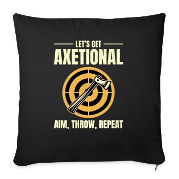 Axe axe de lancer Bullseye Aim Throw Repeat - Housse de coussin décorative 45 x 45 cm - noir - Devant