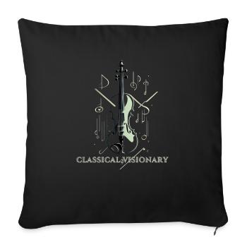 Minimalistisches Edles Design für Klassik-Fans - Sofakissenbezug 45 x 45 cm - Schwarz - Vorne