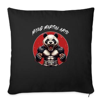 Cage Fighter Freies Kämpfen - MMA Panda - Sofakissenbezug 45 x 45 cm - Schwarz - Vorne