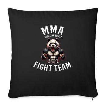 MMA Panda Fight Team - Cage Fighter Free Fighting - Sofakissenbezug 45 x 45 cm - Schwarz - Vorne