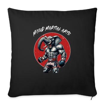 Cage Fighter Free Fighting - MMA Elefant - Sofakissenbezug 45 x 45 cm - Schwarz - Vorne
