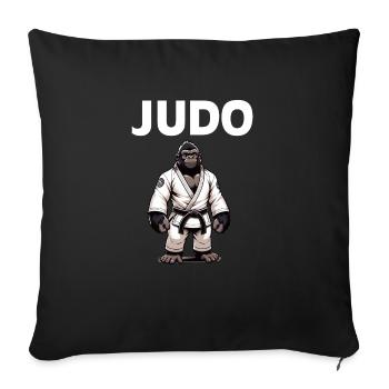 Niedlicher Kampfsport-Judo-Gorilla - Sofakissenbezug 45 x 45 cm - Schwarz - Vorne