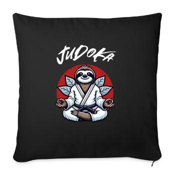 Niedliches Judo-Faultier - Japanischer - Sofakissenbezug 45 x 45 cm - Schwarz - Vorne