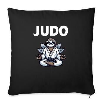 Niedliches Kampfsport-Judo-Faultier - Sofakissenbezug 45 x 45 cm - Schwarz - Vorne