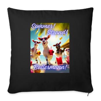 Sommer, Strand, Sangria - Sofakissenbezug 45 x 45 cm - Schwarz - Vorne