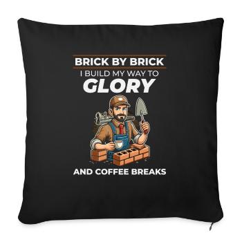 Bricklayer Brick Mason Job Site Humor Coffee Funny - Sofa pillowcase 17,3'' x 17,3'' (45 x 45 cm) - black - Front