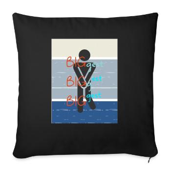 Plus. Le plus grand des plus grands. - Housse de coussin décorative 45 x 45 cm - noir - Devant